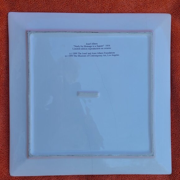 Josef Albers "Study for Homage to a Square" Ceramic Plate limited edition 12x12" - Picture 6 of 11